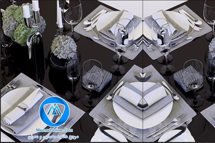 دانلود پک کامل میز سرو به همراه ظروف و اکسسوری پذیرایی برای تری دی مکس